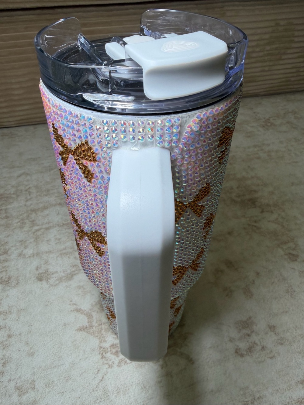 Simply Southern 40 oz Rhinestone Iridescent Bow Accent Tumbler with Handle - Picture 12 of 12